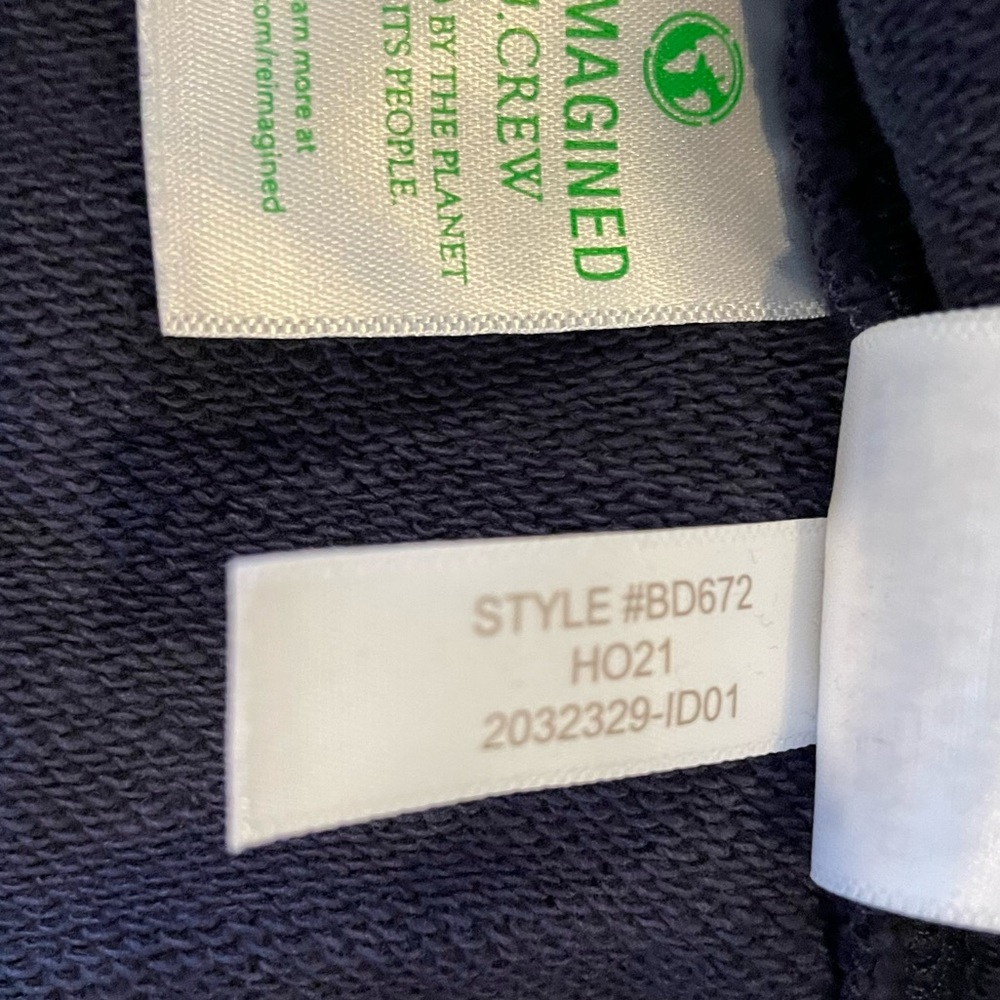 J Crew University Terry "Après Ski" Sweatshirt Navy Size Medium - Picture 8 of 10